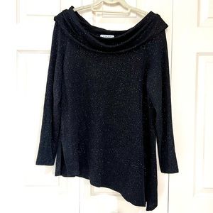 Tallulah Black Sequin Off-Shoulder Dressy Sweater